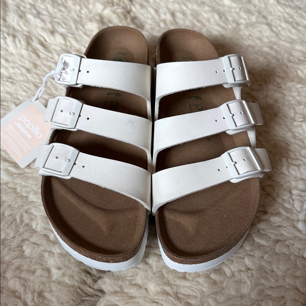 Birkenstock Papillio White Platform Sandals, brand new,no box